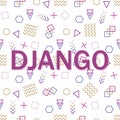 Conceptual business illustration with the words django. Learn django programming language, computer courses, training. Royalty Free Stock Photo