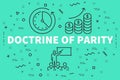 Conceptual business illustration with the words doctrine of parity