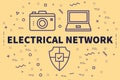 Conceptual business illustration with the words electrical network