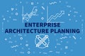 Conceptual business illustration with the words enterprise architecture planning