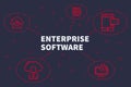 Conceptual business illustration with the words enterprise software Royalty Free Stock Photo