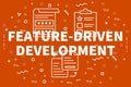 Conceptual business illustration with the words feature-driven d Royalty Free Stock Photo