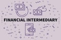 Conceptual business illustration with the words financial intermediary