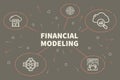 Conceptual business illustration with the words financial modeling