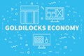 Conceptual business illustration with the words goldilocks economy