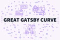 Conceptual business illustration with the words great gatsby cur