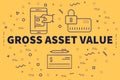 Conceptual business illustration with the words gross asset value