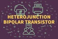 Conceptual business illustration with the words heterojunction b