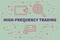 Conceptual business illustration with the words high-frequency t
