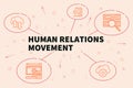 Conceptual business illustration with the words human relations