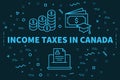 Conceptual business illustration with the words income taxes in Royalty Free Stock Photo