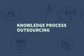 Conceptual business illustration with the words knowledge process outsourcing