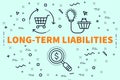 Conceptual business illustration with the words long-term liabilities Royalty Free Stock Photo