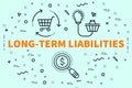 Conceptual business illustration with the words long-term liabilities