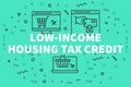 Conceptual business illustration with the words low-income housing tax credit Royalty Free Stock Photo