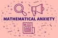 Conceptual business illustration with the words mathematical anxiety