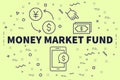 Conceptual business illustration with the words money market fun