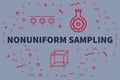 Conceptual business illustration with the words nonuniform sampling