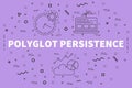 Conceptual business illustration with the words polyglot persist