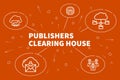 Conceptual business illustration with the words publishers clear