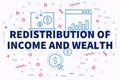 Conceptual business illustration with the words redistribution o