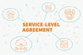 Conceptual business illustration with the words service-level ag