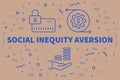 Conceptual business illustration with the words social inequity