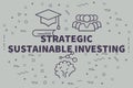 Conceptual business illustration with the words strategic sustainable investing