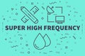 Conceptual business illustration with the words super high frequency