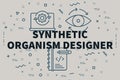 Conceptual business illustration with the words synthetic organism designer