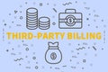 Conceptual business illustration with the words third-party bill