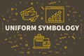 Conceptual business illustration with the words uniform symbology