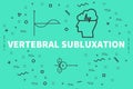 Conceptual business illustration with the words vertebral subluxation