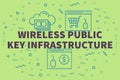 Conceptual business illustration with the words wireless public