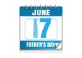 Conceptual calendar for Fathers Day 2018. 17 June