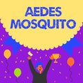 Conceptual caption Aedes Mosquito. Conceptual photo the yellow fever mosquito that can spread dengue fever Man Holding