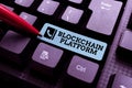 Conceptual caption Blockchain Platform. Business idea thing with a scripting language that solves many cases Abstract Royalty Free Stock Photo