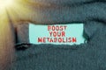 Conceptual caption Boost Your Metabolism. Word Written on Speeding up the breakdown of food calorie intake