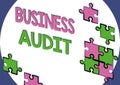 Conceptual caption Business Audit. Business idea examination of the financial report of an organisation Creating New