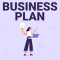 Conceptual caption Business Plan. Business idea Structural Strategy Goals and Objectives Financial Projections Royalty Free Stock Photo