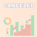 Text sign showing Canceled. Business idea to decide not to conduct or perform something planned or expected Business