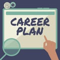 Conceptual caption Career Plan. Business concept ongoing process where you Explore your interests and abilities Hand Royalty Free Stock Photo