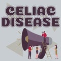 Conceptual display Celiac Disease. Business showcase Small intestine is hypersensitive to gluten Digestion problem