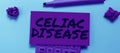 Conceptual caption Celiac Disease. Word for Small intestine is hypersensitive to gluten Digestion problem Royalty Free Stock Photo