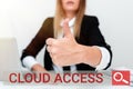 Conceptual caption Cloud Access. Business showcase Software tool between the organization and the provider Assistant Royalty Free Stock Photo