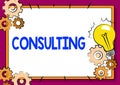 Conceptual caption Consulting. Business idea engaged in giving expert advice to experts or technicians Fixing Old Filing