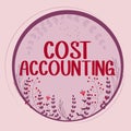 Conceptual caption Cost Accounting. Conceptual photo the recording of all the costs incurred in a business