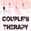 Conceptual caption Couple S Therapy. Word for treat relationship distress for individuals and couples Abstract