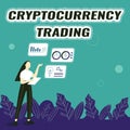 Conceptual caption Cryptocurrency Trading. Concept meaning simply the exchange of cryptocurrencies in the market