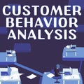 Conceptual caption Customer Behavior Analysis. Business showcase buying behaviour of consumers who use goods
